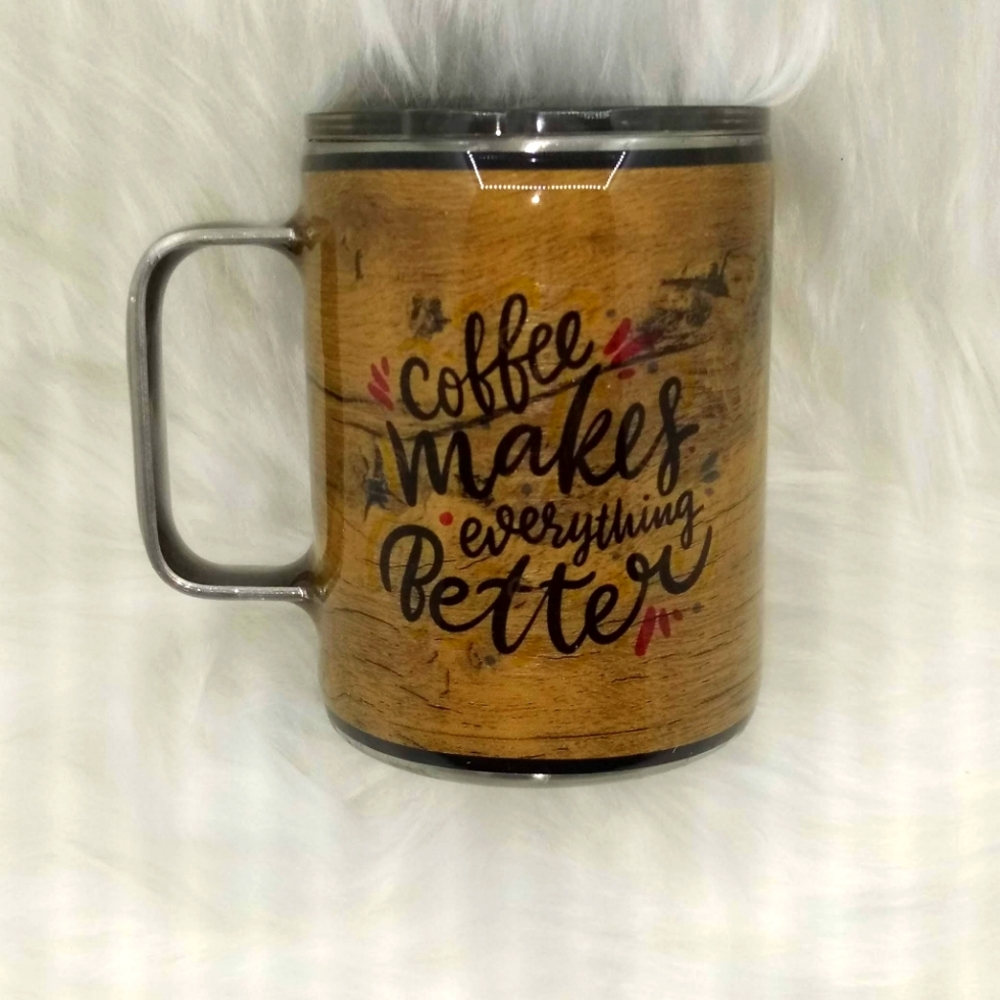 Custom 10oz stainless steel coffee mug w/ lid